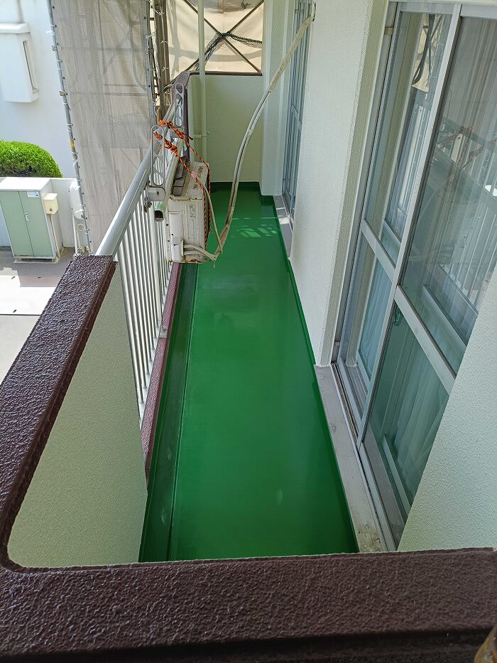 マンションベランダ防水工事施工後